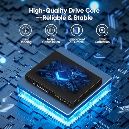 Blu-ray DVD Player Full HD 1080p with Dolby Digital, TrueHD and DTS Audio | DVD Upscaling, Region A Blu-ray & Region 1 DVD Support, 128GB USB Playback