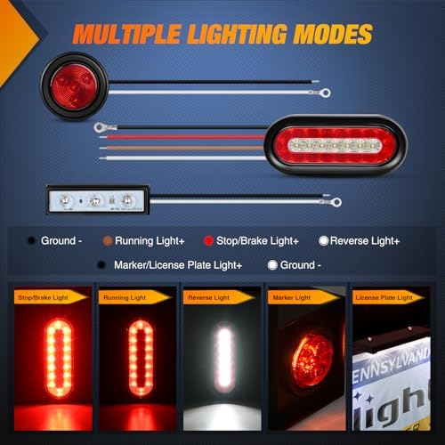 Nilight Steel Weld-On Trailer Light Box Kit with 6 Inch Oval LED Tail Light