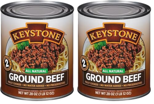Keystone All Natural Ground Beef 14 Ounce Long Term Emergency Survival Food Canned Meat | Fully Cooked Ready to Eat | Gluten Free Family Pack of 1