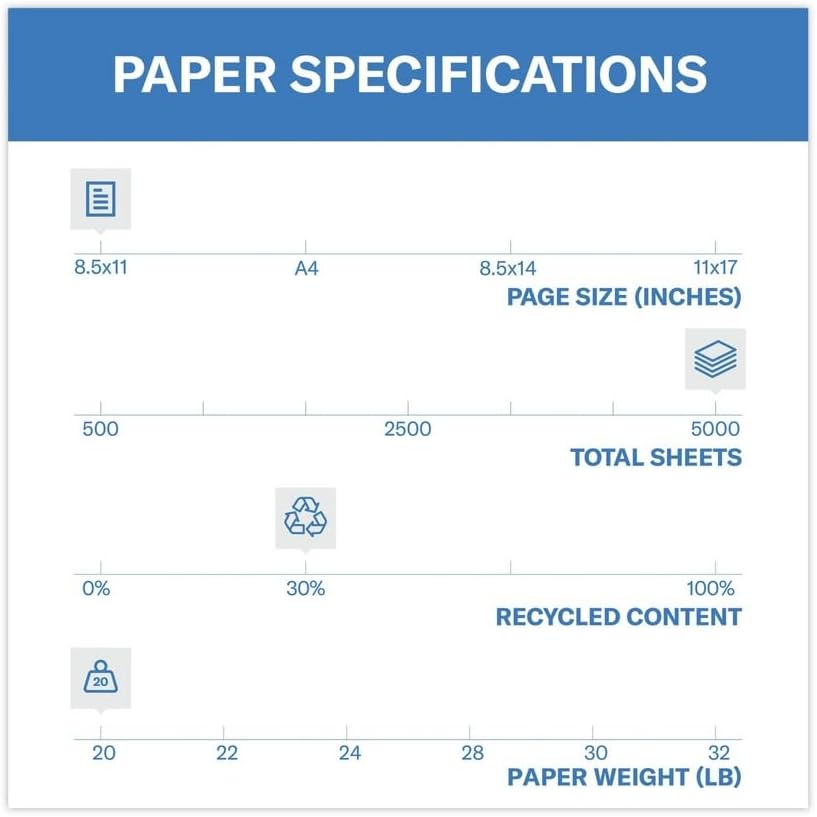 Hammermill Colored Paper, 20 lb Blue Printer Paper, 8.5 x 11 - Made in the USA, Pastel Paper, 103309R - 1 Ream (500 Sheets)