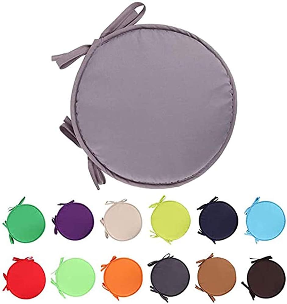 Indoor/Outdoor Chair Pads Round Seat Cushions Garden Patio Home Cushions - Diameter 38cm (2pcs,Red)