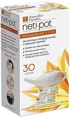 Himalayan Chandra Porcelain Neti Pot with 30 Sachets