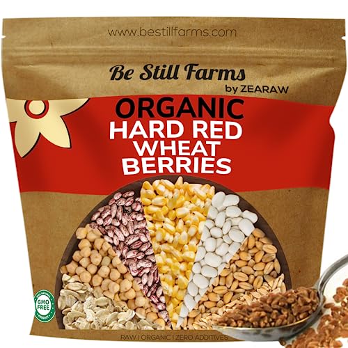 Organic Soft White Wheat Berries 5.8lb - Healthy Whole Grains Bulk | Ideal for Feeder Oats, Flour, Bread, Soup - High in Protein & Fiber - USA Grown | USDA Certified | Vegan | Non-GMO