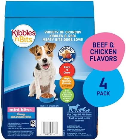 Kibbles 'N Bits Small Breed Mini Bits Savory Beef & Chicken Flavors Dog Food, 16-Pound(Pack of 1) | Complete & Balanced Nutrition Formulated For Small Adult Dogs Crafted With Easy-To-Chew Bites Of Beef & Chicken Flavors