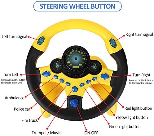 Simulated Driving Controller Portable Simulated Driving Steering Wheel Copilot Toy Children's Educational Sounding Toy Small Steering Wheel Toy Gift