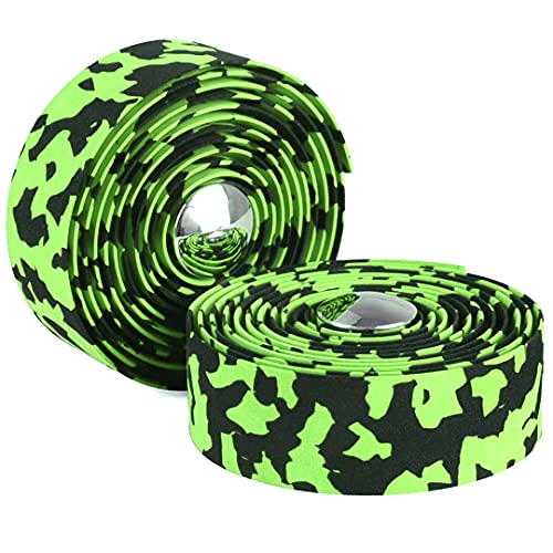 KINGOU White & Blue Camouflage EVA Road Bike Handlebar Tape Cycling Bar Tapes - 2PCS Per Set