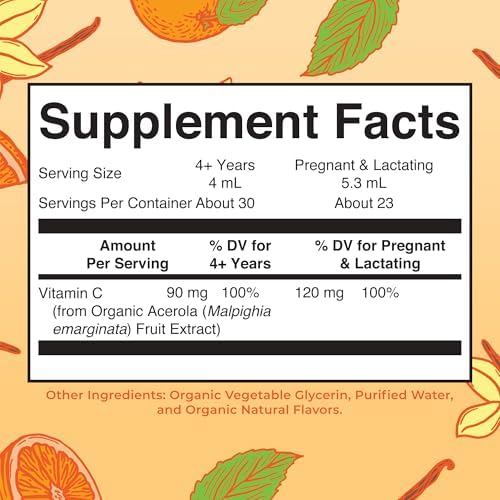 MARYRUTH'S Organic Vitamin C Supplement | Liquid Vitamin C Liquid Drops for Adults & Kids | Immune Support Supplement for Overall Health | Vegan