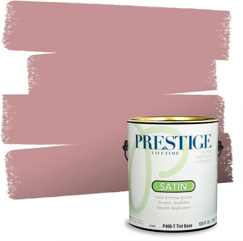 PRESTIGE E500-P-SW6303 Exterior Paint and Primer in One, 1-Gallon, Semi-Gloss, Comparable Match of Sherwin Williams Rose Colored, 1 Gallon, SW17-Rose