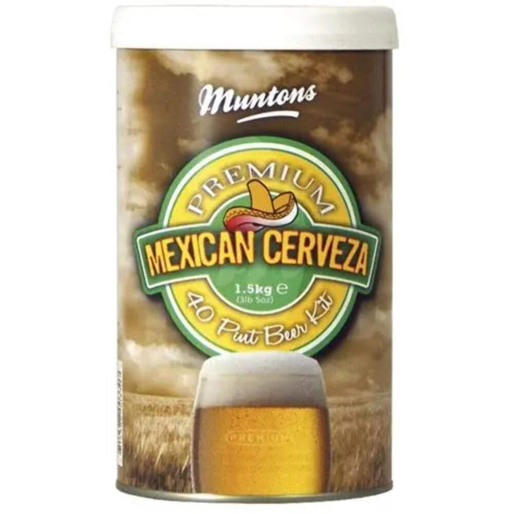 Muntons Beer Making Kit - Mexican Cerveza Premium Range Kit - Includes Beer Making Ingredients - Home Brewing Kit Makes 66 Bottles of Beer (23