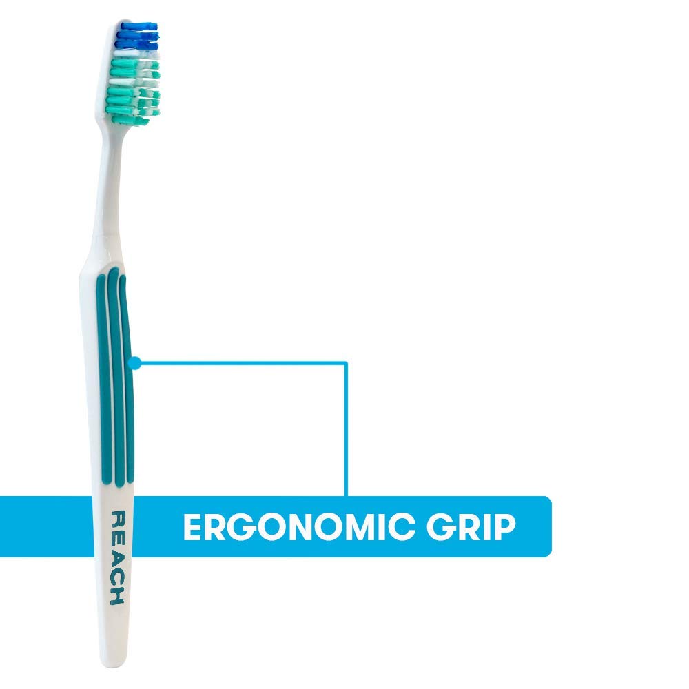 Reach Advanced Design Soft Bristle Toothbrush with Toothbrush Caps, 6 Count