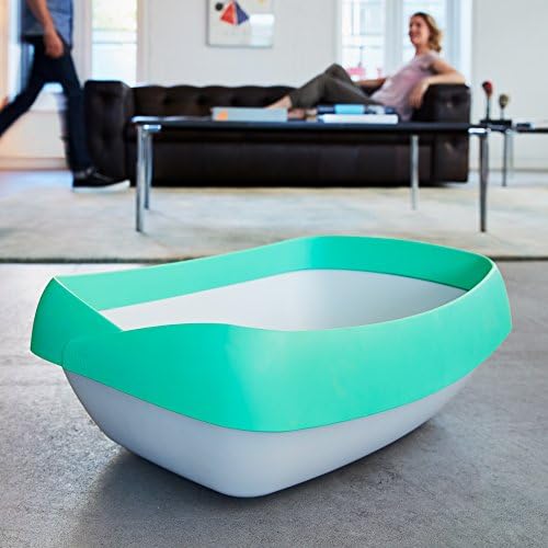 Litter Box - 3 Sifting Tray Cat Litter Box- Easy to Clean with Non-Stick Coating - Stylish, High-Sided Design with Spill Guard (15.4"x20.2"x7.5")