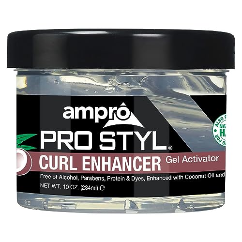 AmPro Pro Styl Curl Enhancer - Gel Activator with Coconut Oil to Moisturize and Define Coils and Waves - Helps Protect and Hydrate Hair Shaft