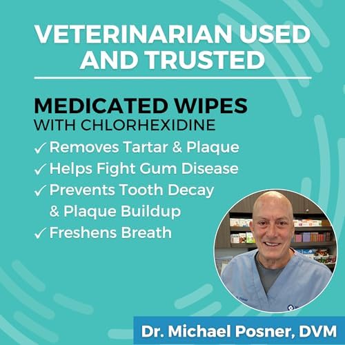 Nootie Medicated Dental Wipes for Dogs with Chlorhexidine, 60 Ct