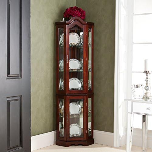 Home Decorators Collection Vitric Lighted Curio, 70" Hx21 Wx16 D, Golden Oak