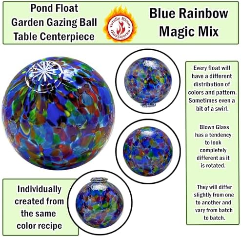 Totally Blown Glassworks Pond Float. Handmade Blown Glass, Garden Gazing Ball, Table Centerpiece