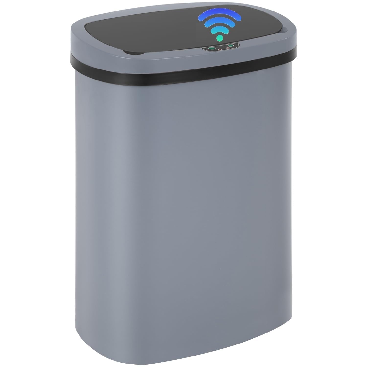 13 Gallon Touch-Free Automatic Stainless-Steel Trash Can Garbage Can Metal Trash Bin with Lid for Kitchen Living Room Office Bathroom, Electronic Motion Sensor Automatic Closure & Opening