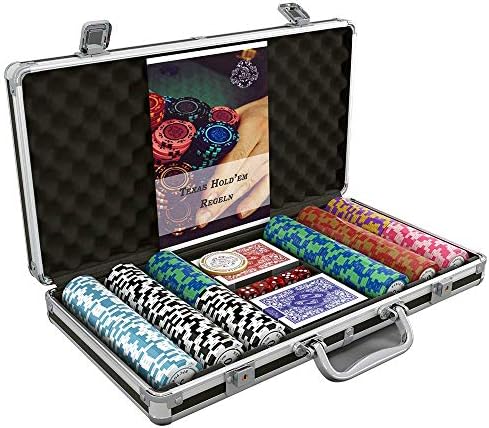 Bullets Playing Cards | Poker Set Corrado | 500 Clay Poker Chips (14 g) with Aluminum Case & Playing Cards – Texas Hold’em