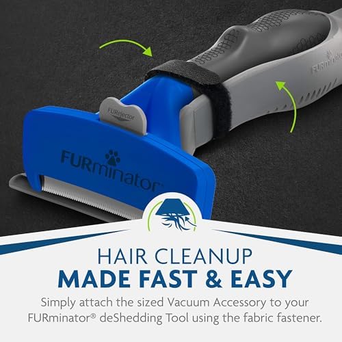 FURminator FurVac Dog Hair Vacuum Accessory, Black | Fits Vacuum Hoses 1-3/8" To 1-7/16", 2 Attachments, Fast Pet Hair Cleanup