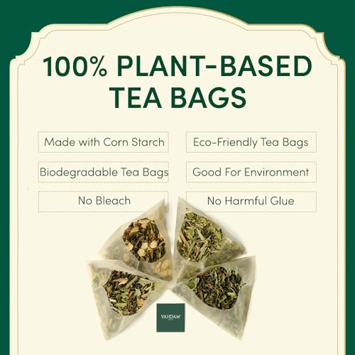 VAHDAM, Assorted Green Tea Bags Sampler (5 Flavors, 20 Ecofriendly Pyramid Tea bags) I Gift Ideas for Women & Men | Himalayan Green Tea Varieties | Gluten Free & Non GMO | Gift Ideas for Him/Her