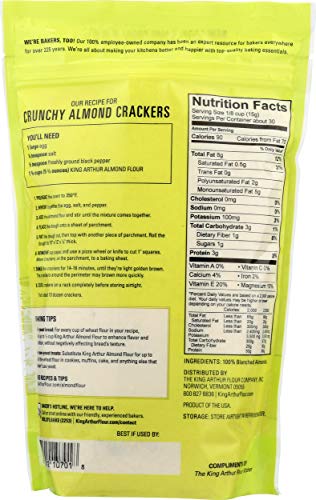 King Arthur, Almond Flour, Certified Gluten-Free, Non-GMO Project Verified, Certified Kosher, Finely Ground, 16 Ounces, 4 Count