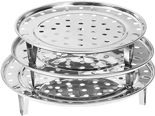NRDBEEE Round Stainless Steel Rack 7.6" 8.5" 9.33" Inch Diameter Steaming Stand Canner Canning Racks Steamer Insert Stock Pot Steaming Tray Stand