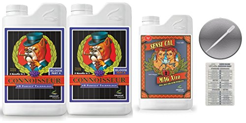 Advanced Nutrients Connoisseur Bloom A & B 4 Liter & Sensi Cal-Mag 4 Liter Bundle with Conversion Chart and 3mL Pipette