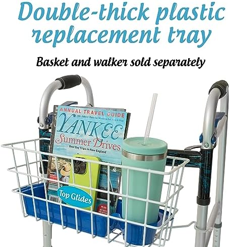 Heavy Duty Clear Plastic Insert/Tray/Cup Holder for Walker Basket