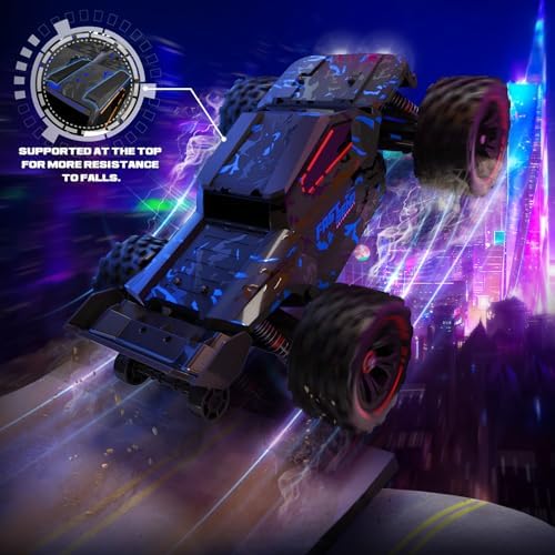 1:14 Scale RC Cars for Adults, 60KPH High Speed RC Truggy, 4X4 Off-Road Remote Control Truck, Waterproof Electric Car with 2S Battery