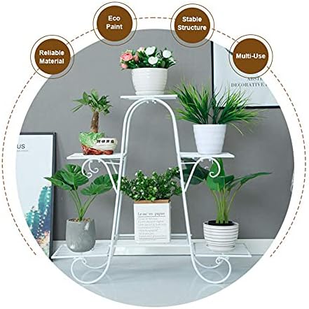 CarolynDesign 6 Tier Metal Plant Stand for Indoor and Outdoor, Multi Flower Pot Holder Shelf for Living Room Patio Lawn Garden Balcony