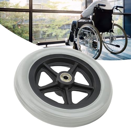 Wheelchair Front Wheels, 7 Inch Front Caster Disabled Anti-Slip Rubber Wheels Wheel Replacement for Wheelchairs, Rollators, Walkers