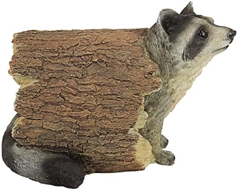 Design Toscano Bandit the Raccoon Indoor/Outdoor Garden Animal Statue, 10 Inch Long, Cast Stone Resin, Full Color Finish