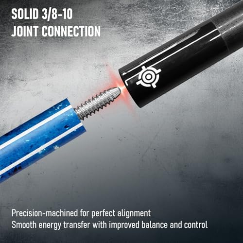 CUEBOTS Glass Fiber Cue, Glass Fiber House Cue Stick, Club Cue, Cue for Beginners, Durable Uni-QR, 3/8-10, 5/16-18 Joint, Long Lasting Glassfiber Shaft, 7-Layer Microfiber Tip