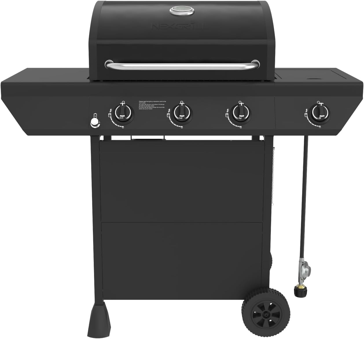 Nexgrill Propane 3-Burner Gas Grill, Side Burner with Durable Steel Lid