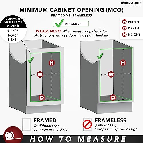 Rev-A-Shelf Double Pullout Trash Can w/Soft-Close Slides, 14.5" Min Opening | Large Capacity Garbage/ Recycling Waste Bins for Under Kitchen Cabinets, Heavy Gauge Wire Construction, 53WC-1835SCDM-217
