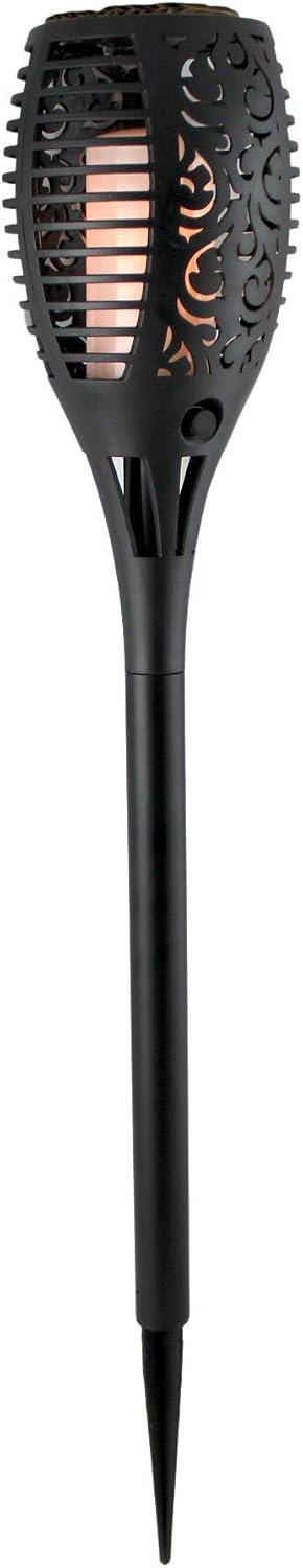 Dependable Industries inc. Essentials Solar LED Flickering Torch Light - Waterproof Garden Path Lamp, 22.75" Automatic On/Off, Long-Lasting