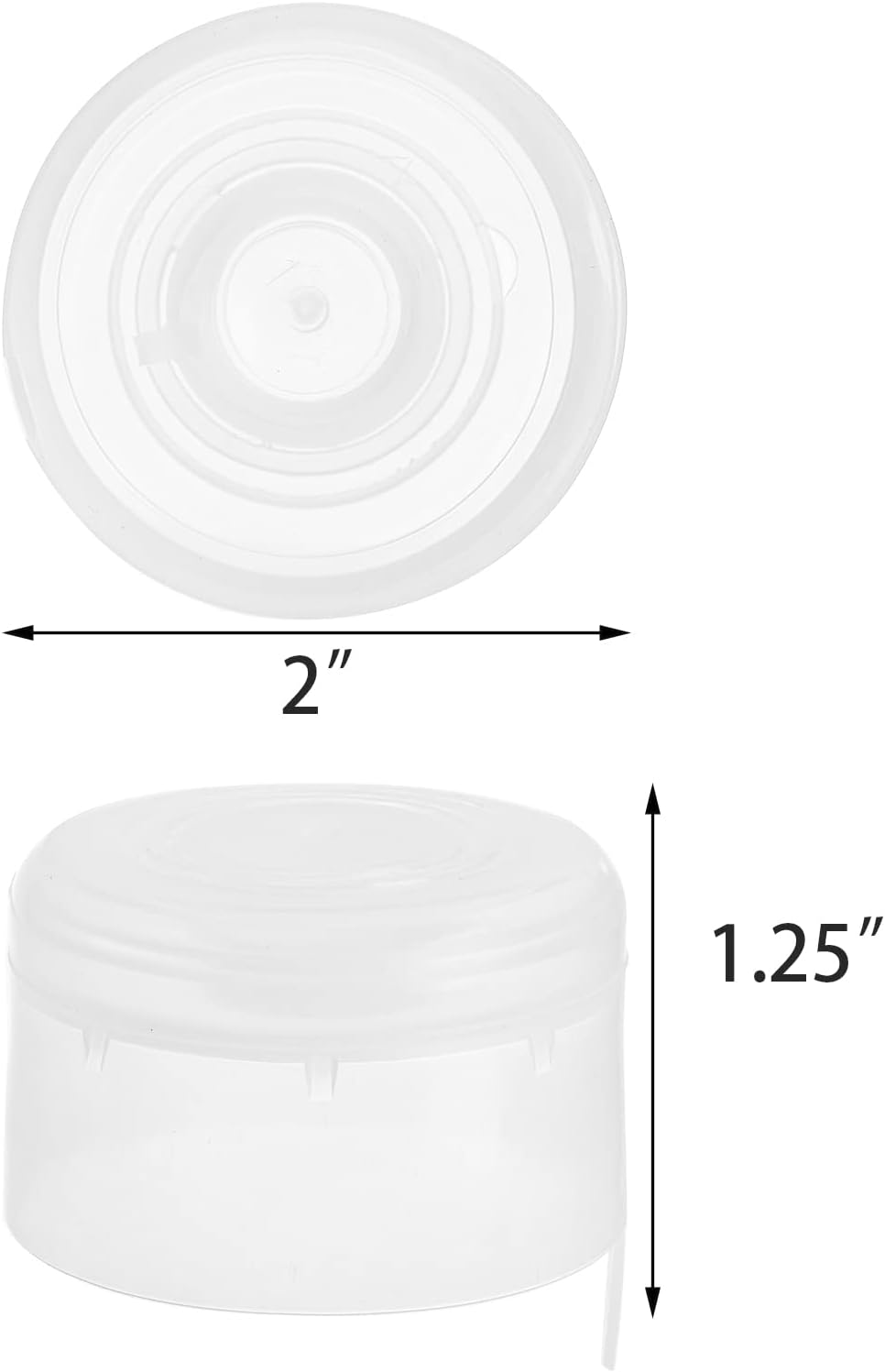 Jucoan 100 Pack Water Bottle Caps, 55mm 3&5 Gallon Non Spill Water Jug Caps, Replacement Snap On Caps for Water Dispenser Jugs