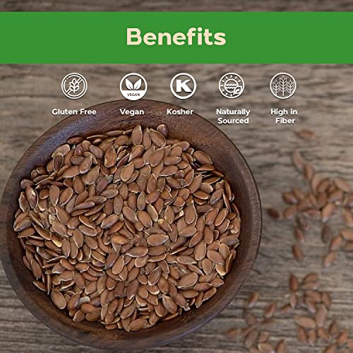 Sincerely Nuts Brown Flax Seed- (3 LB) Vegan, Kosher & Gluten-Free Food-Fiber-Rich Addition to Baked Goods, Salads & More-Plant-Powered Essential Fatty Acid-Add to Granola, Trail Mix, and Protein