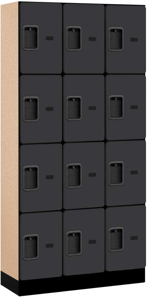 Salsbury Industries Four Tier Designer Wood Locker, Mahogany, 6' 3" x 18"