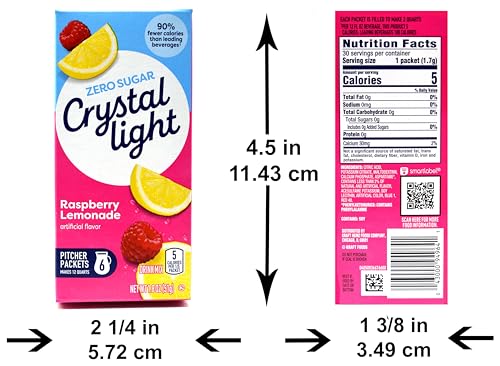 Crystal Light Raspberry Lemonade Drink Mix (Makes 12-Quarts), 1.8-Ounces Canisters (Pack of 4)