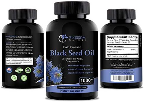 Black Seed Oil Capsules 1000mg - Premium Black Cumin Seed Oil Capsules - Black Seed Oil Liquid Pills - Virgin Cold Pressed Nigella Sativa Oil Pills