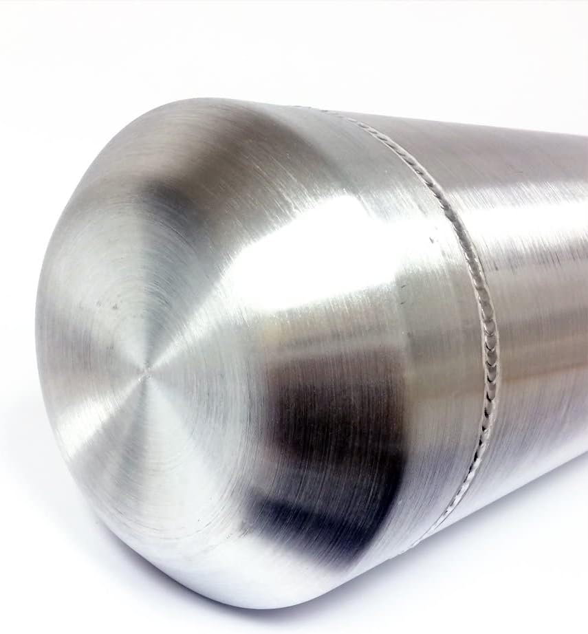 JSD 5 Gallons 8”x24“ Aluminum Spun Round Fuel Gas Tank Cell Fuel Tank with Bracket End Fill 1/4" NPT Outlet