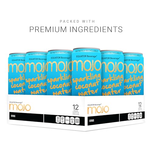 MOJO Sparkling Coconut Water Citrus Hydration Electrolytes 10.8 Oz 12 Pack