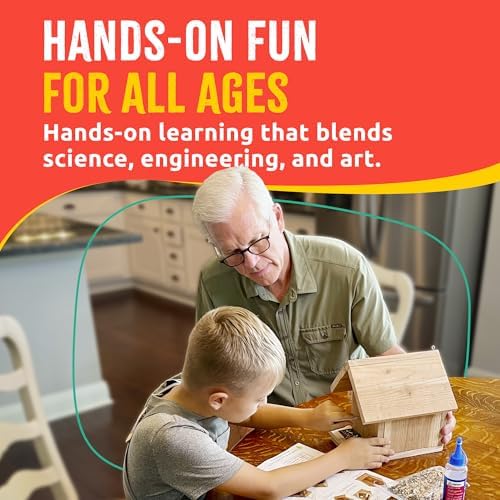 Jr Bird House Kit, DIY Cedar Wood Birdhouse for Outdoors with Paint