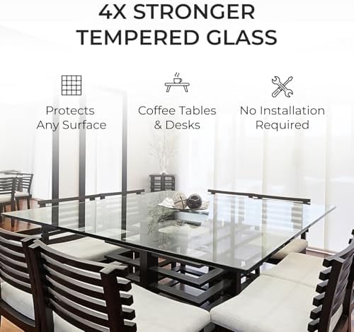 Clear Rectangle Tempered Glass Table Top 24" x 48", 1/4" Thick Flat Polished Edge, Scratch Resistant, Easy Clean Replacement for Dining, Coffee, or Office Tables – Fab Glass and Mirror