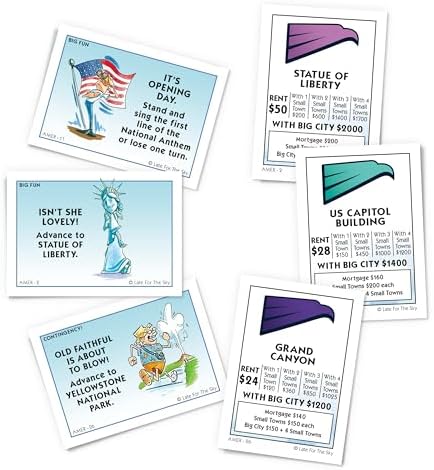 Late for the Sky America-Opoly Family Board Game – USA Travel Property Trading, 2–6 Players, Ages 8+, Party Strategy Game for Kids and Adults