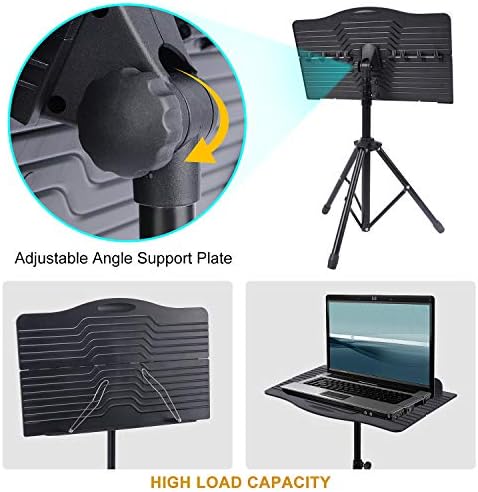 Klvied Portable Folding Sheet Music Stand with Violin Hanger