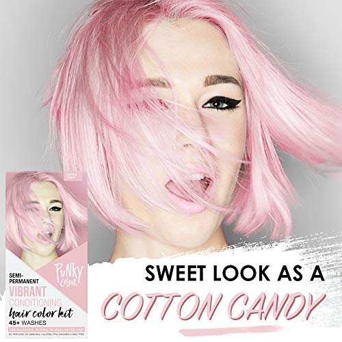 Punky Colour Box Kit Cotton Candy Semi Permanent Hair Color - Vegan, Cruelty-Free Conditioning Hair Dye, Lasts Up to 35 Washes