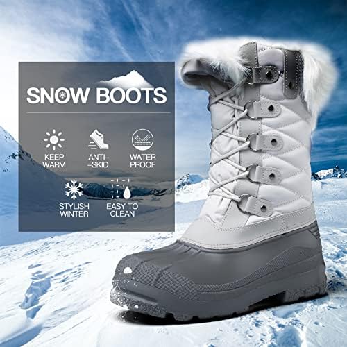 mysoft Women's Snow Boots Waterproof Mid-Calf Winter Boots