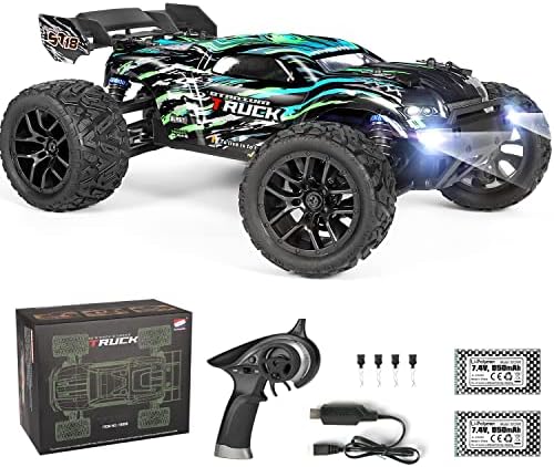 HAIBOXING RC Cars Hailstorm, 36+KM/H High Speed 4WD 1:18 Scale Waterproof Truggy Remote Control Off Road Monster Truck with Two Rechargeable Batteries