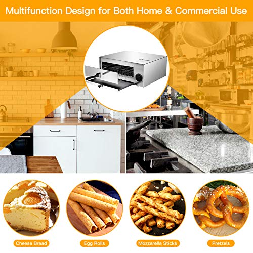 Costway Electric Oven, Stainless Steel Baker with Auto Shut-Off, Handle, Removable Tray, Countertop Pizza Maker for Kitchen & Commercial Use